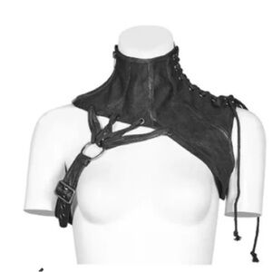 Stylish Black Leather Harness Belt